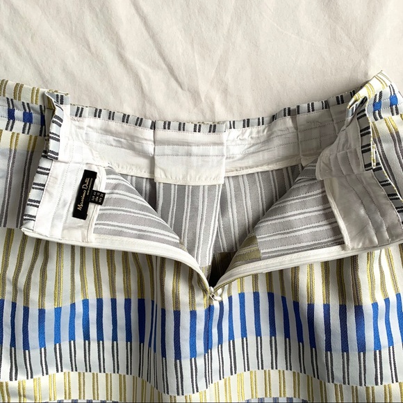 Massimo Dutti Pleated Striped Mini Skirt - Picture 11 of 13